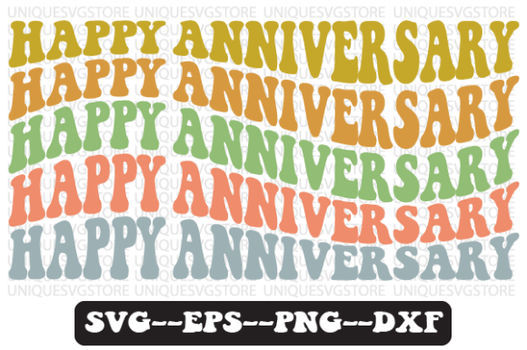 Happy Anniversary Quote Retro SVG Design Review