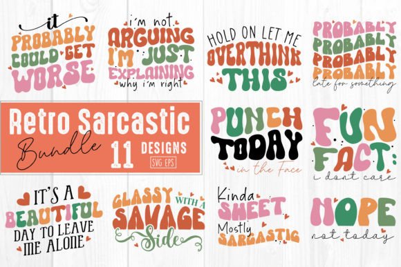 Retro Sarcastic Bundle 11 Designs Review for Real Projects